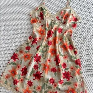 Floral Satin Slip Dress